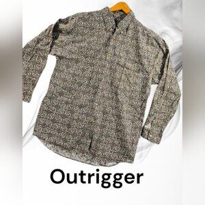 Outrigger Clothing Co. Size L 100% Cotton Long Sleeve Button Up Geometric Shirt